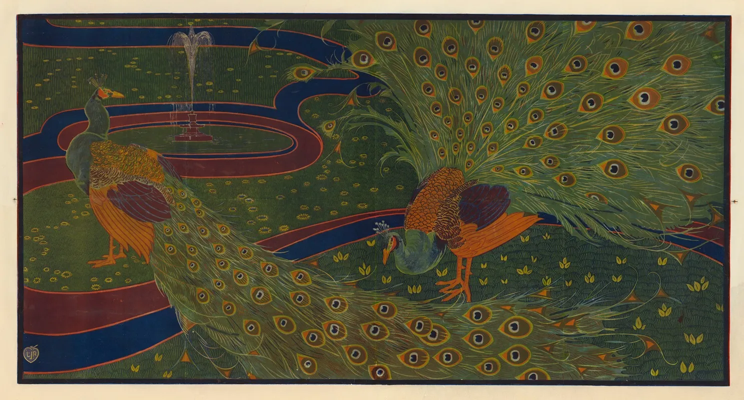 Paons by Louis Rhead - Canvas Print