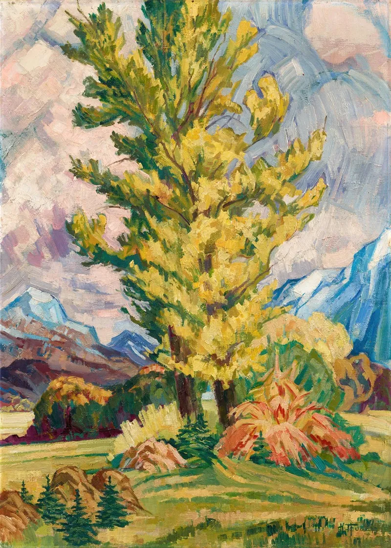 Pappeln In Der Sonne by Hans Thuar - Canvas Print