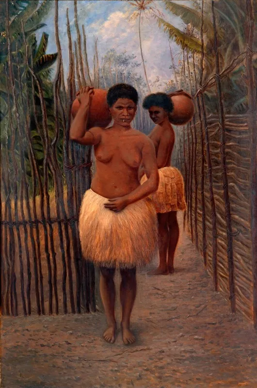 Papuan Women by Antonio Zeno Shindler - Canvas Print