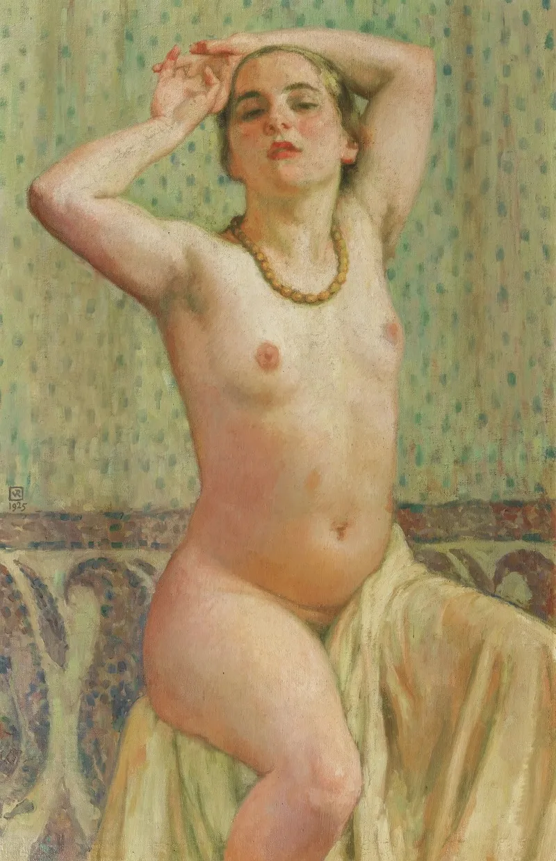 Paquita Au Collier by Theo van Rysselberghe - Canvas Print