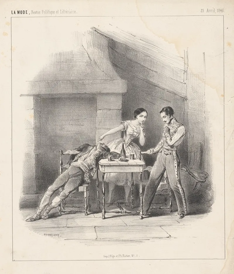 Paquita Ballet Pantomime 2e Acte by Henri Emy - Canvas Print