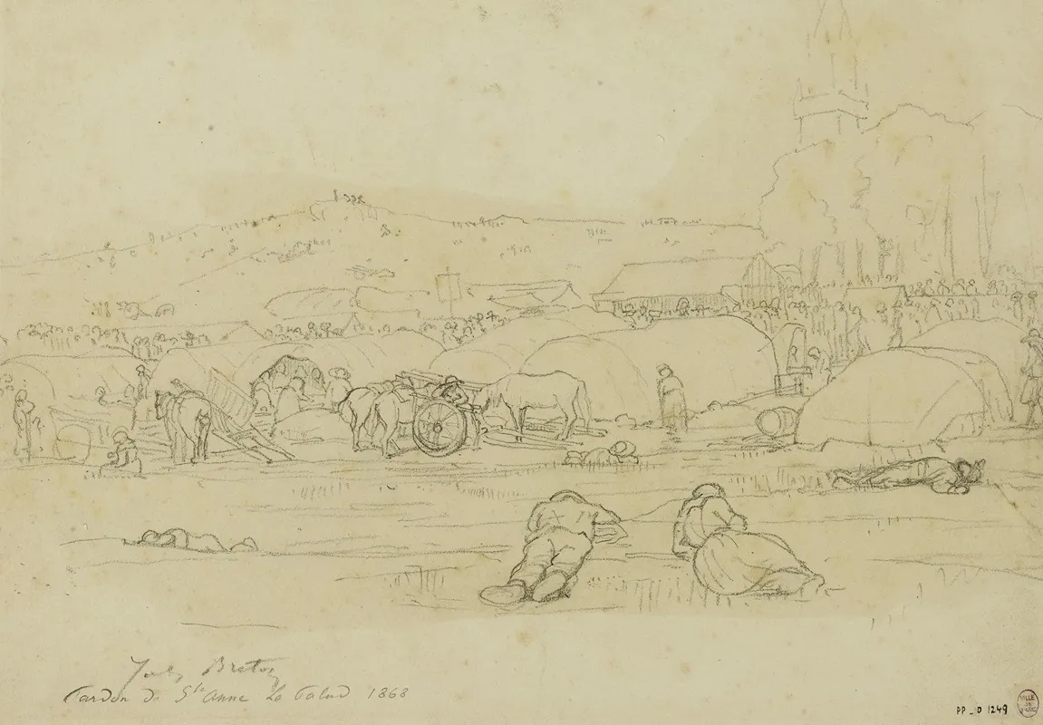 Pardon De Sainte Anne La Palud by Jules Breton - Canvas Print