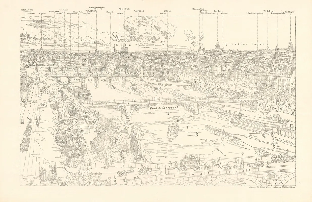 Paris 9 by Ed Hölzel - Canvas Print