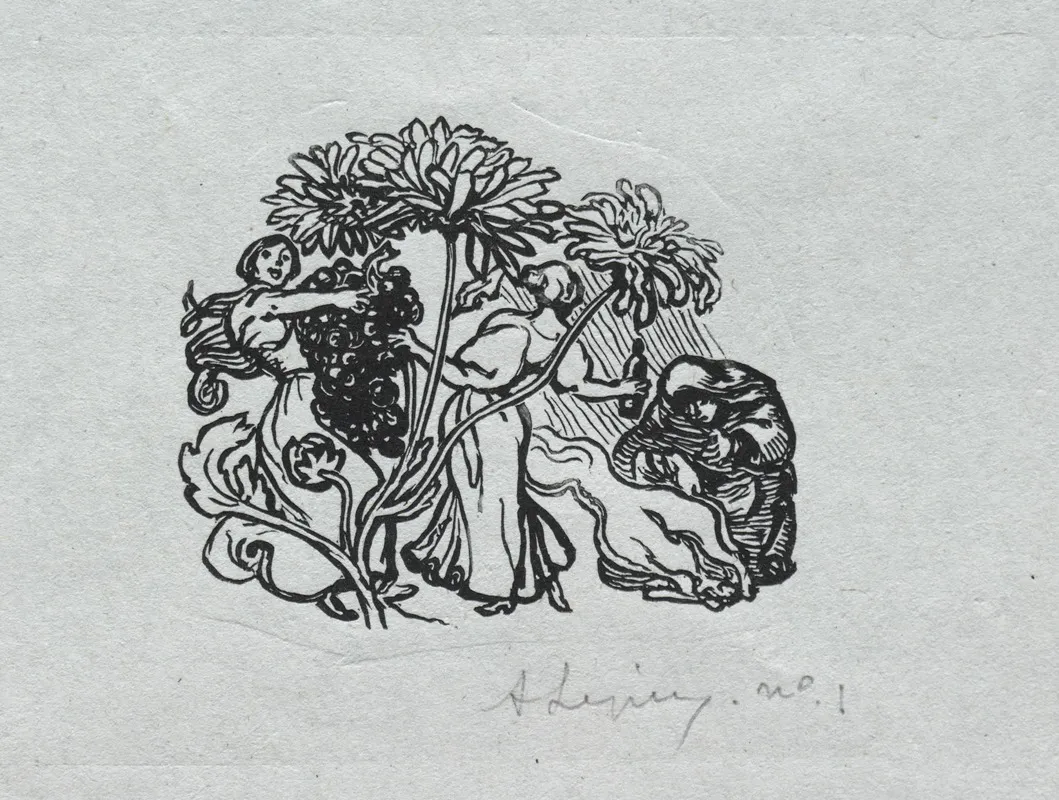 Paris Almanac 1897 Tail Piece Autumn