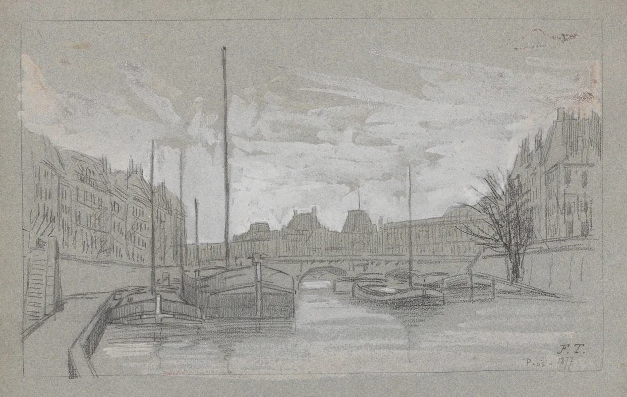 Paris Bateaux Sur La Seine Pres Dun Pont
