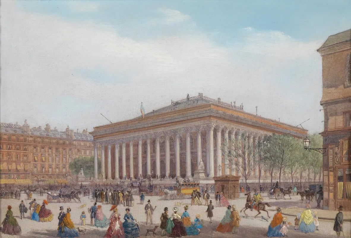Paris Bourse by Carlo Bossoli - Canvas Print