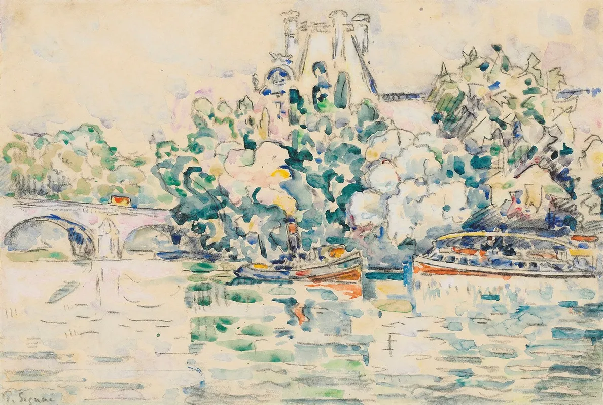 Paris La Seine Au Pont Royal
