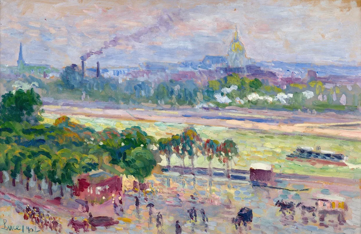 Paris La Seine Et La Place De Lalma