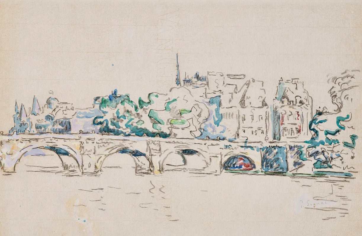 Paris Le Pont Neuf 3 by Paul Signac - Canvas Print