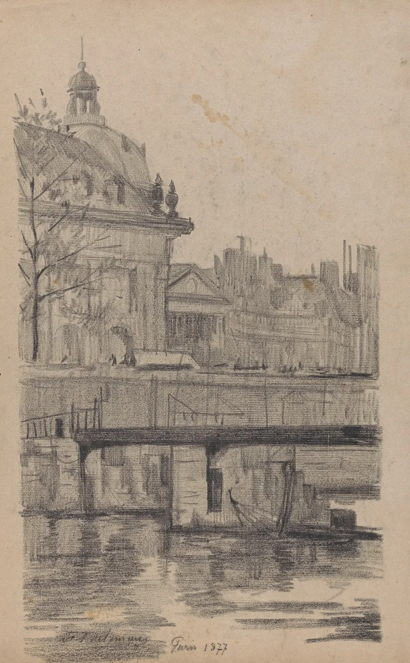 Paris Vue De La Seine Et Du College Des Quatre Nations Actuellement Siege De Linstitut De France