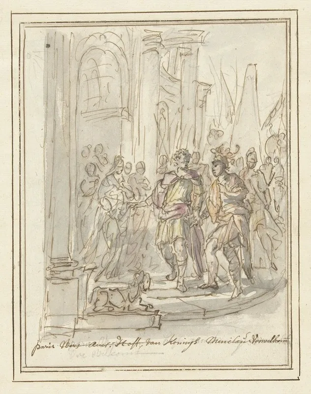 Paris Wordt Verwelkomd Aan Het Hof Van Menelaus