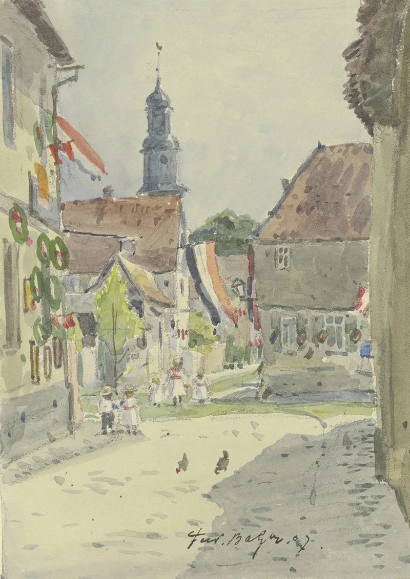 Parish Fair In Rockenhausen by Ferdinand Balzer - Canvas Print