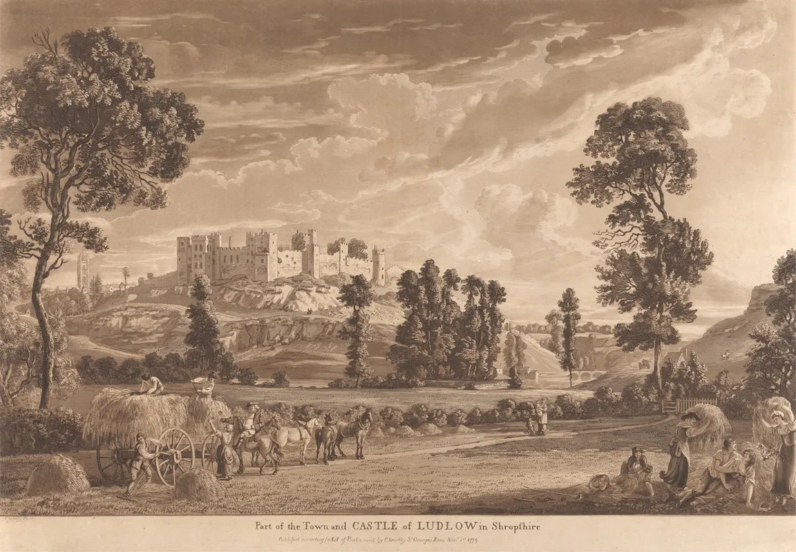 Part Of The Town And Castle Of Ludlow by Paul Sandby - Canvas Print