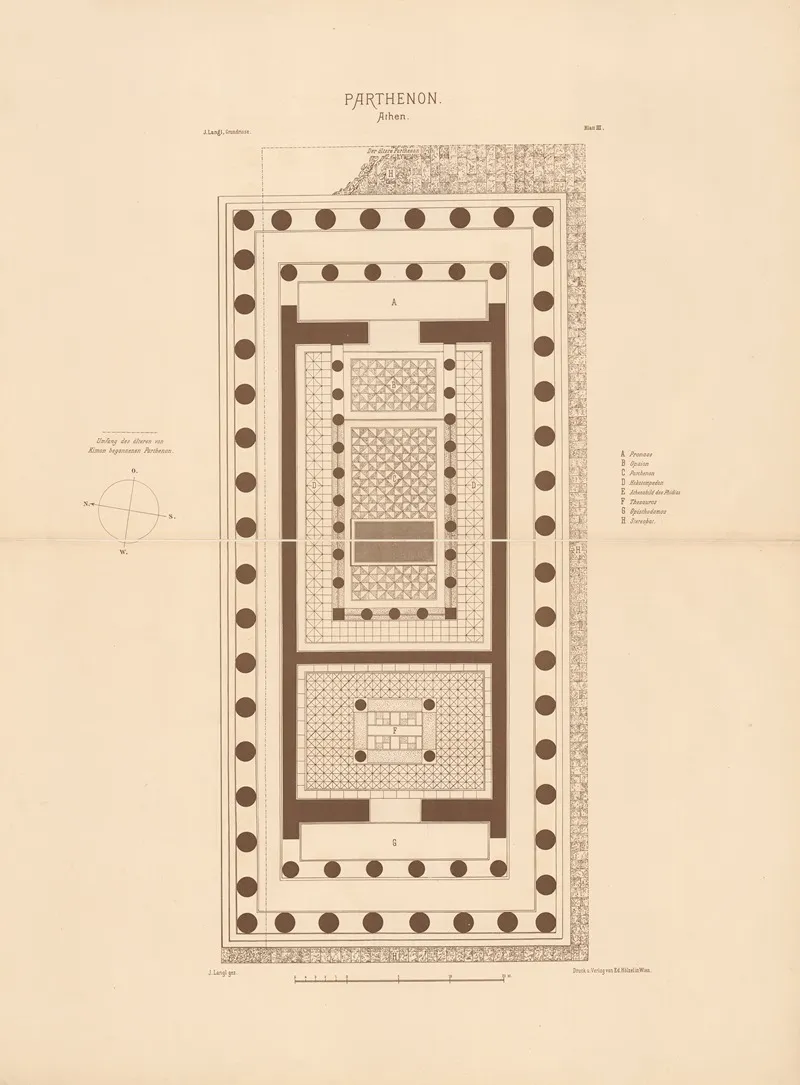 Parthenon Athens by Josef Langl - Canvas Print