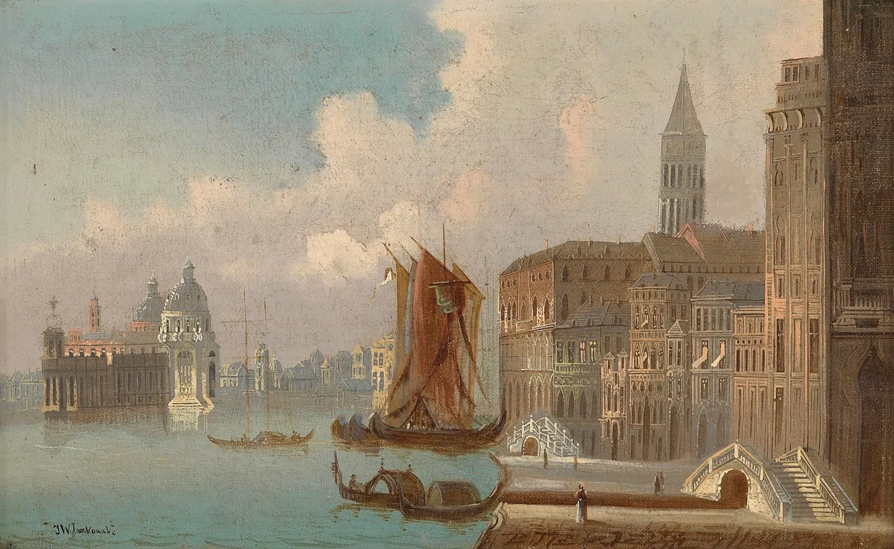 Partie Aus Venedig by Johann Wilhelm Jankowski - Canvas Print