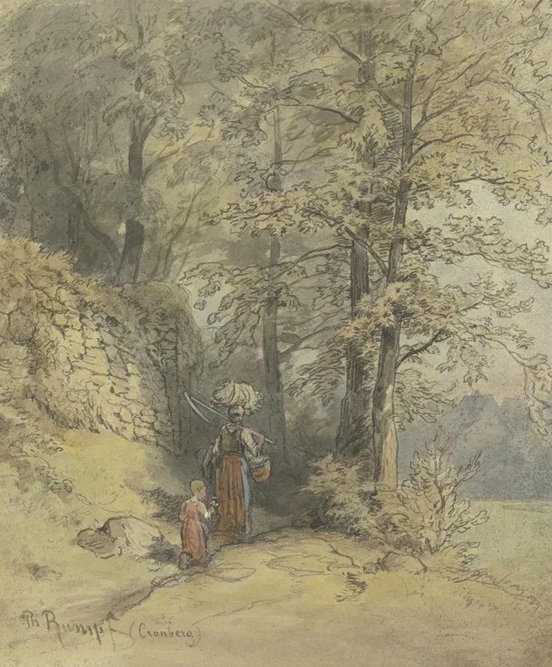 Partie Vom Weg Uber Die Eichen Unterhalb Des Philosophenwegs Im Tal Bei Kronberg by Philipp Rumpf - Canvas Print