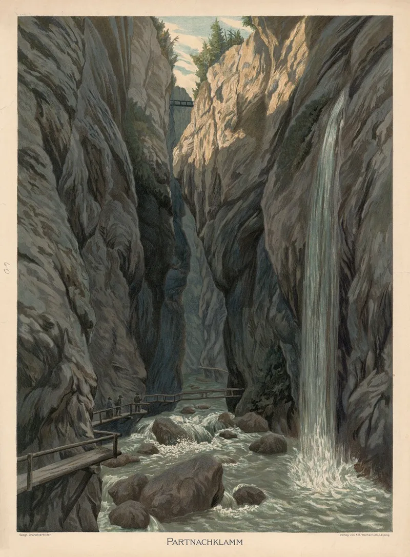Partnachklamm by Adolf Lehmann - Canvas Print