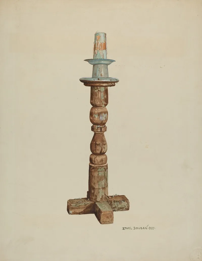 Pascal Candlestick by Ethel Dougan - Canvas Print