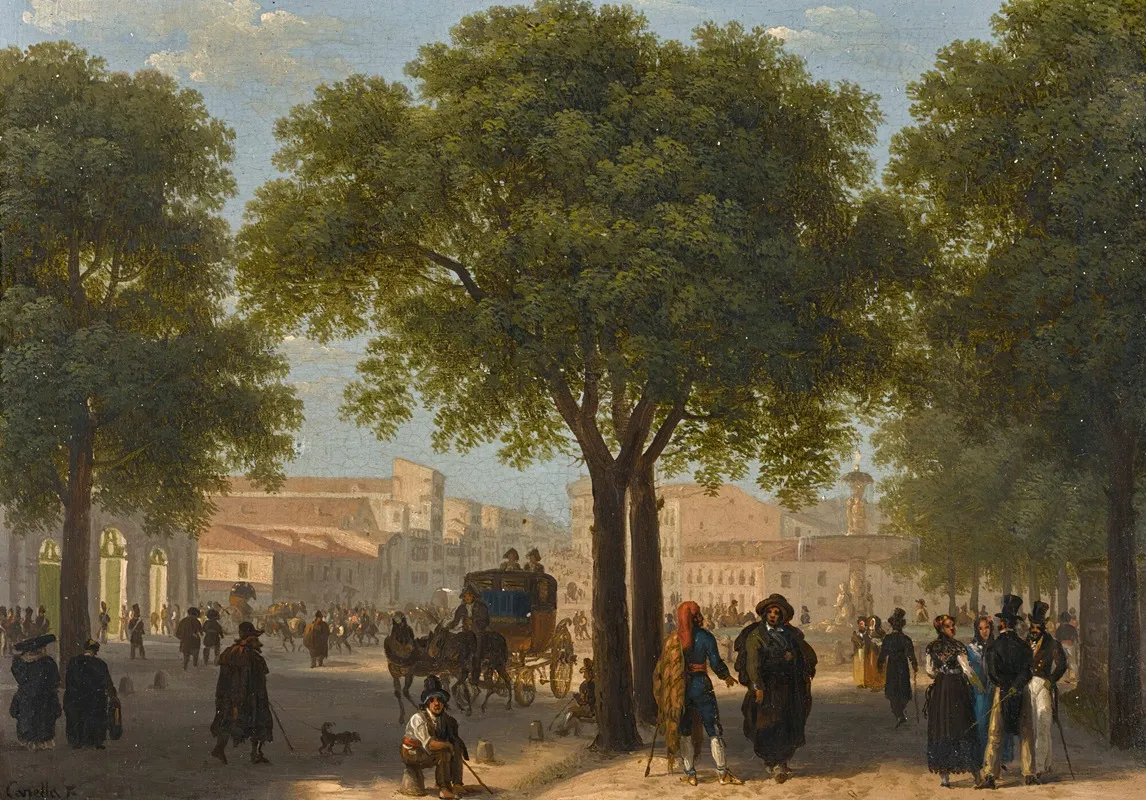 Paseo Del Prado Madrid 2 by Giuseppe Canella - Canvas Print
