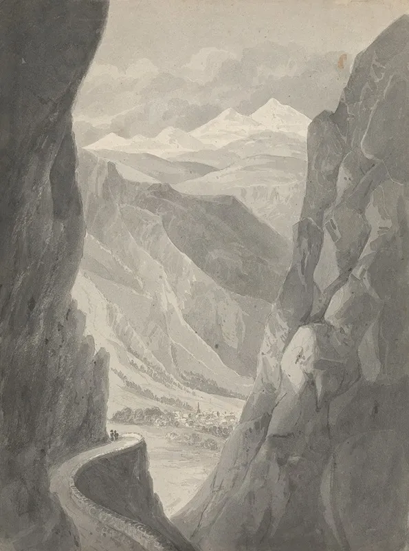 Pass Of The Gemmi Descending To Leukas Bad Switzerland