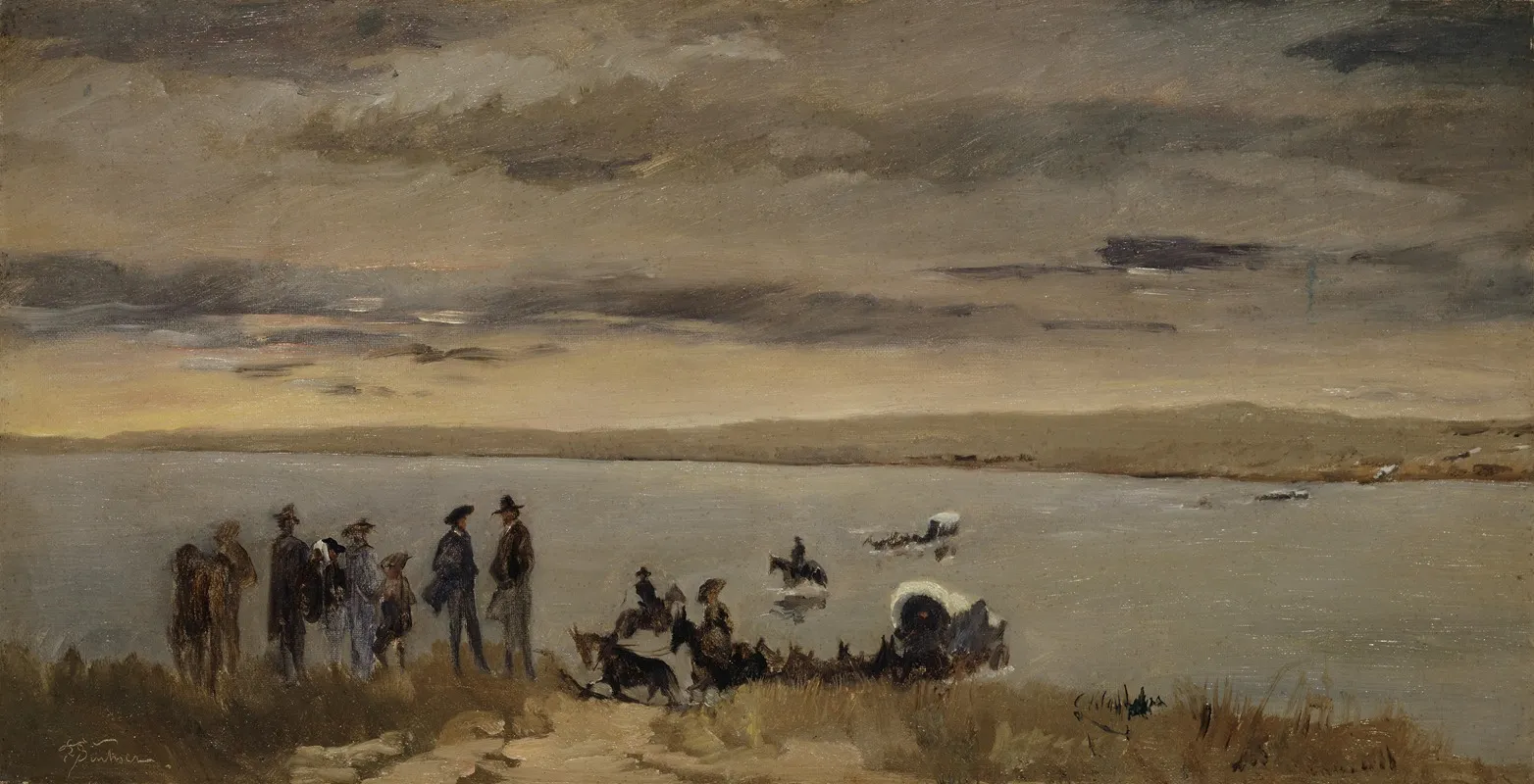 Passage At The Platte River by Frank Buchser - Canvas Print