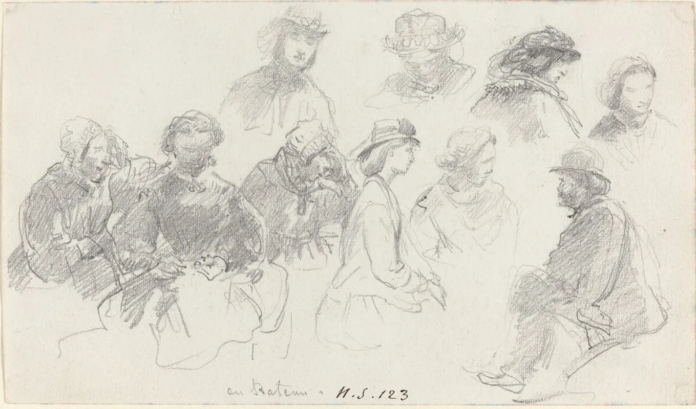 Passengers On Shipboard by Eugène Boudin - Canvas Print