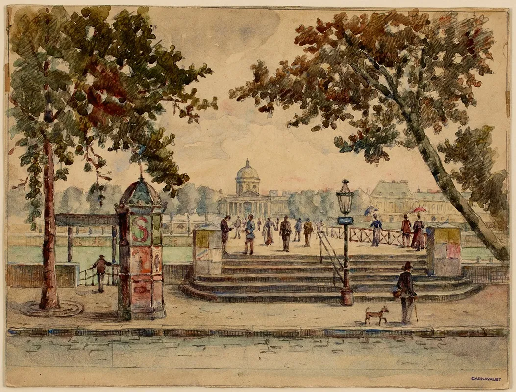 Passerelle Des Arts by Georges-Henri Manesse - Canvas Print