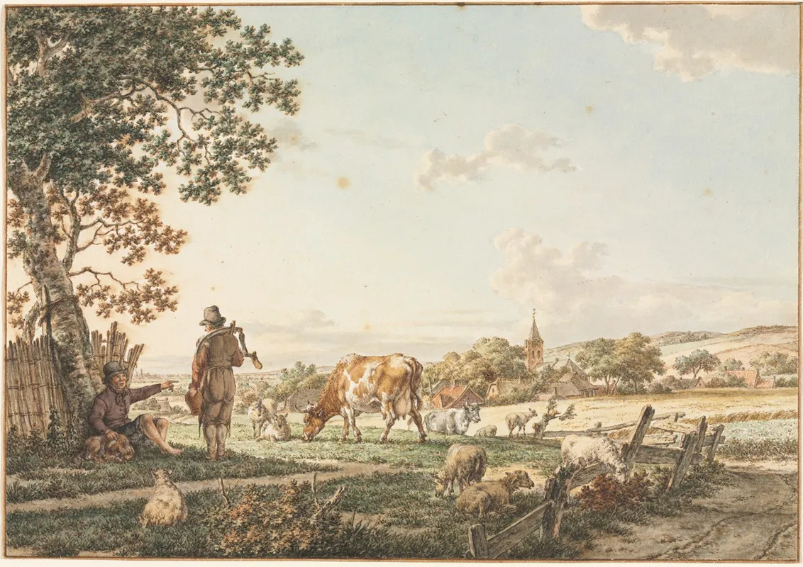 Pastoral Landscape With Village