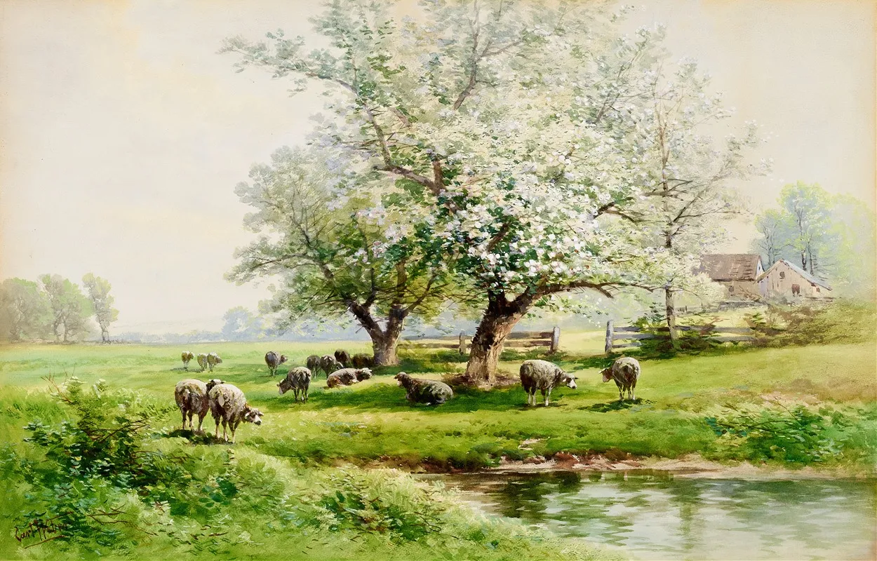 Pastoral Landscape by Carl Weber - Canvas Print