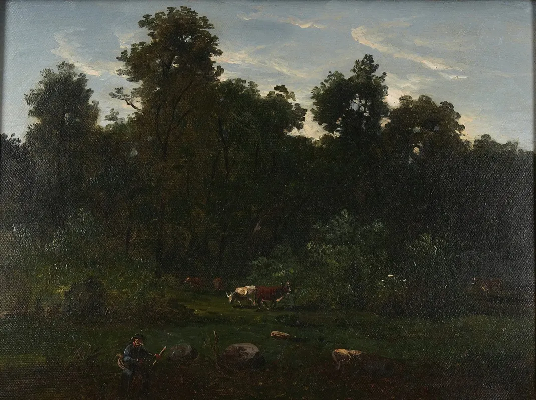 Pastoral Scene 19 by Régis François Gignoux - Canvas Print