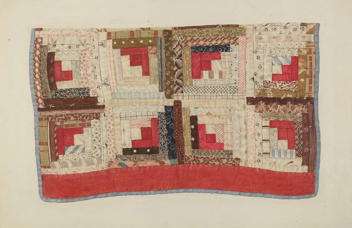 Patchwork Bedspread 4 by Mina Greene - Canvas Print