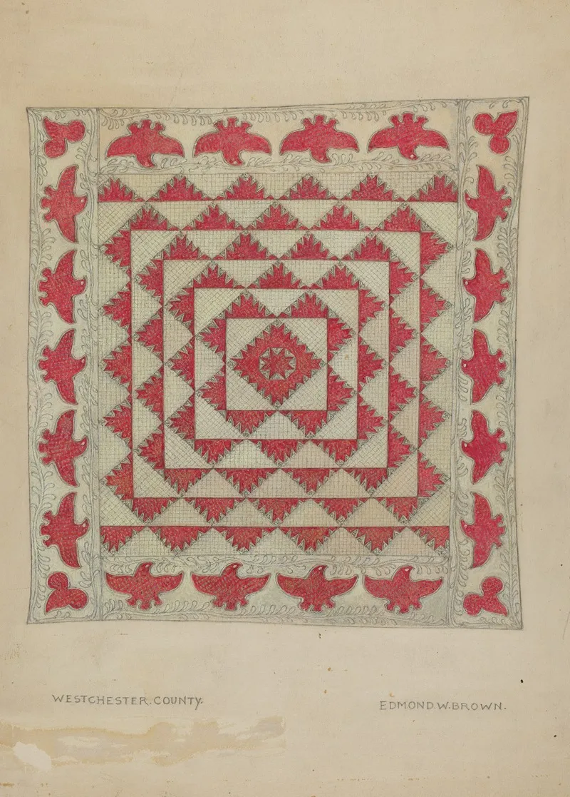 Patchwork Quilt 10 by Edmond W. Brown - Canvas Print