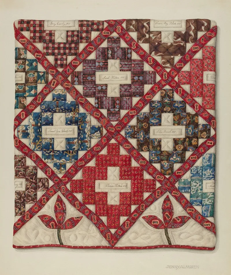 Patchwork Quilt 35 by Jenny Almgren - Canvas Print
