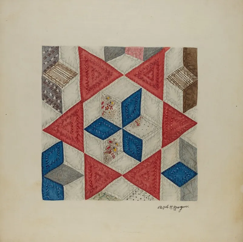 Patchwork Quilt 47 by Ralph N. Morgan - Canvas Print