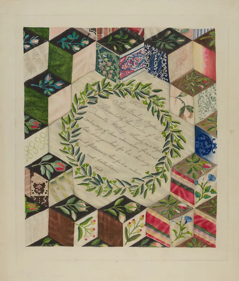 Patchwork Quilt 48 by Ray Price - Canvas Print