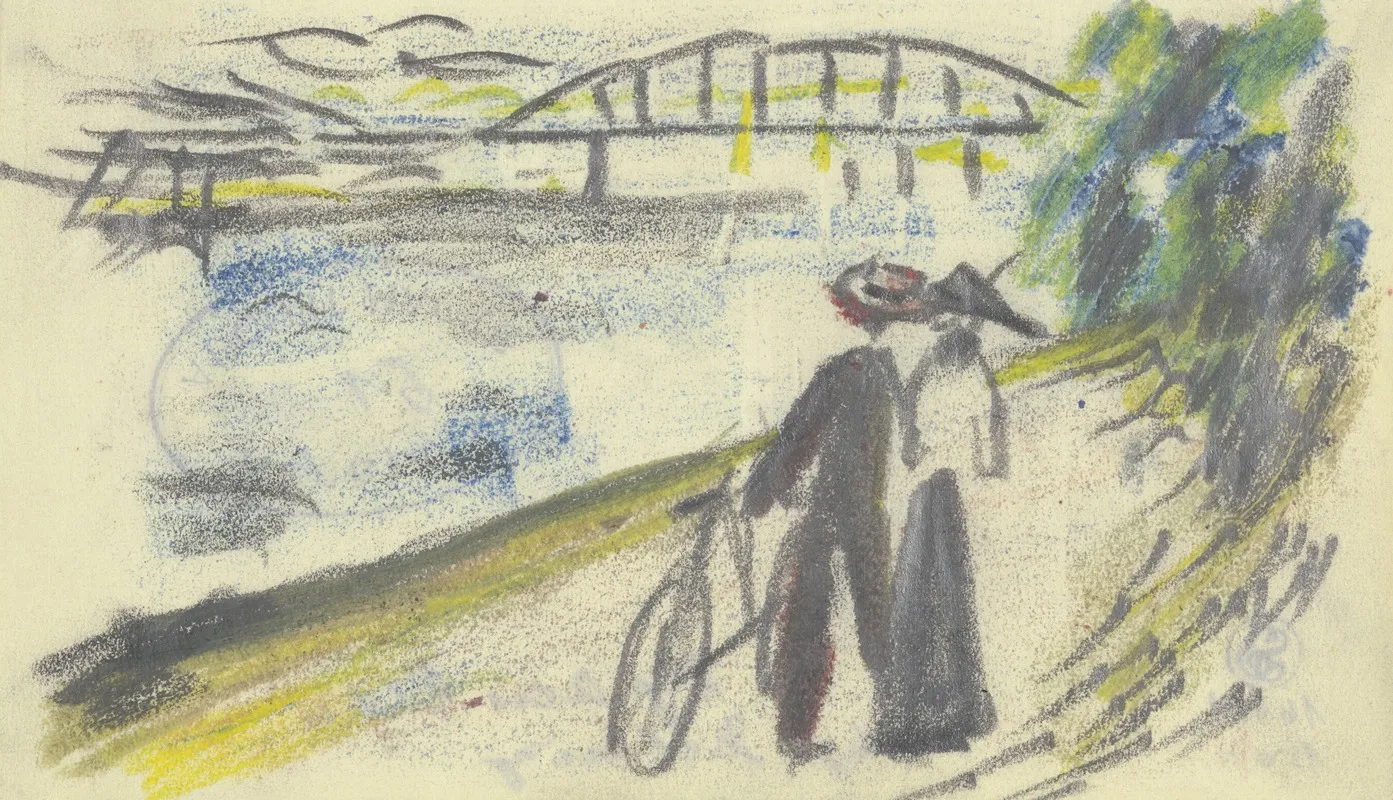 Path At The Rhine by August Macke - Canvas Print