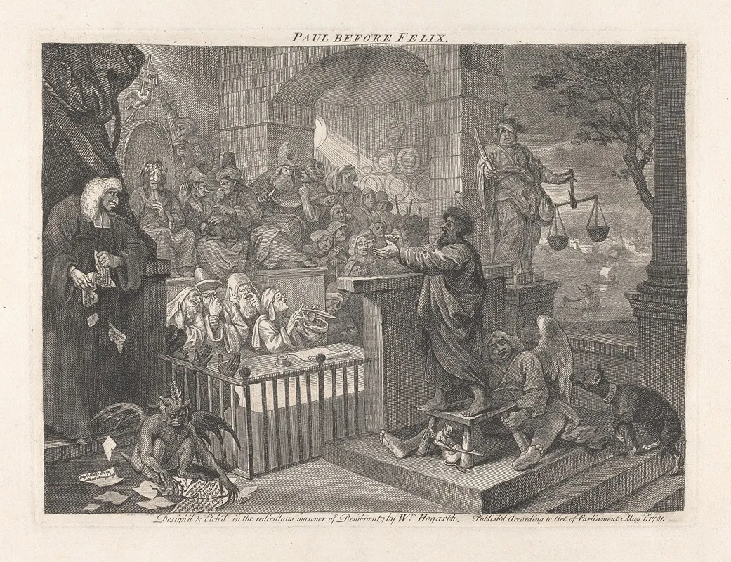 Paul Before Felix by William Hogarth - Canvas Print