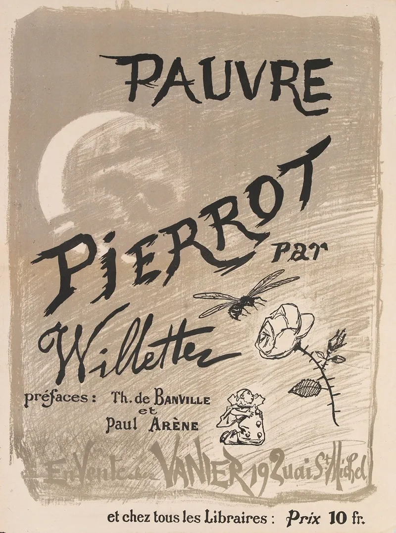 Pauvre Pierrot Par Willette Prefaces Th De Banville Et Paul Arene En Vente Chez Vanier 19 Quai St Michel Et Ch by Adolphe Léon Willette - Canvas Print