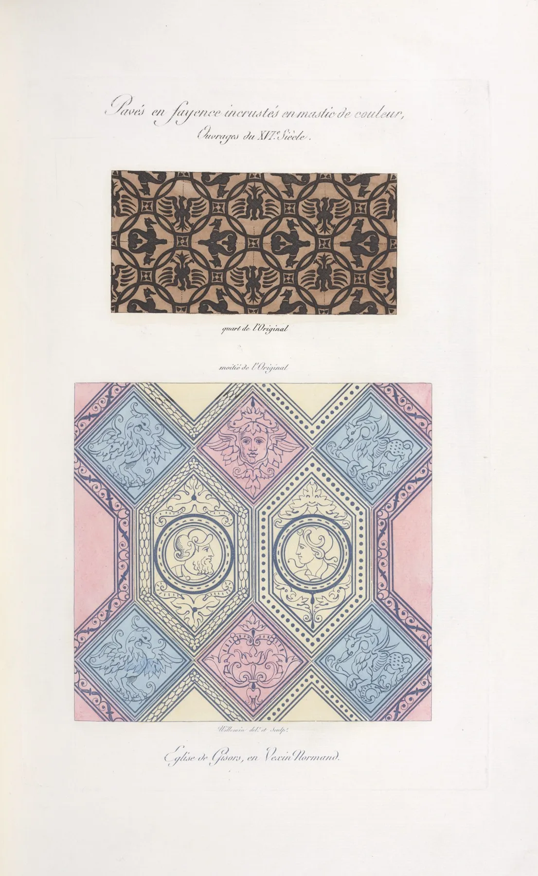 Paves En Fayence Incrustes En Mastic De Couleur Ouvrages Du Xvie Siecle
