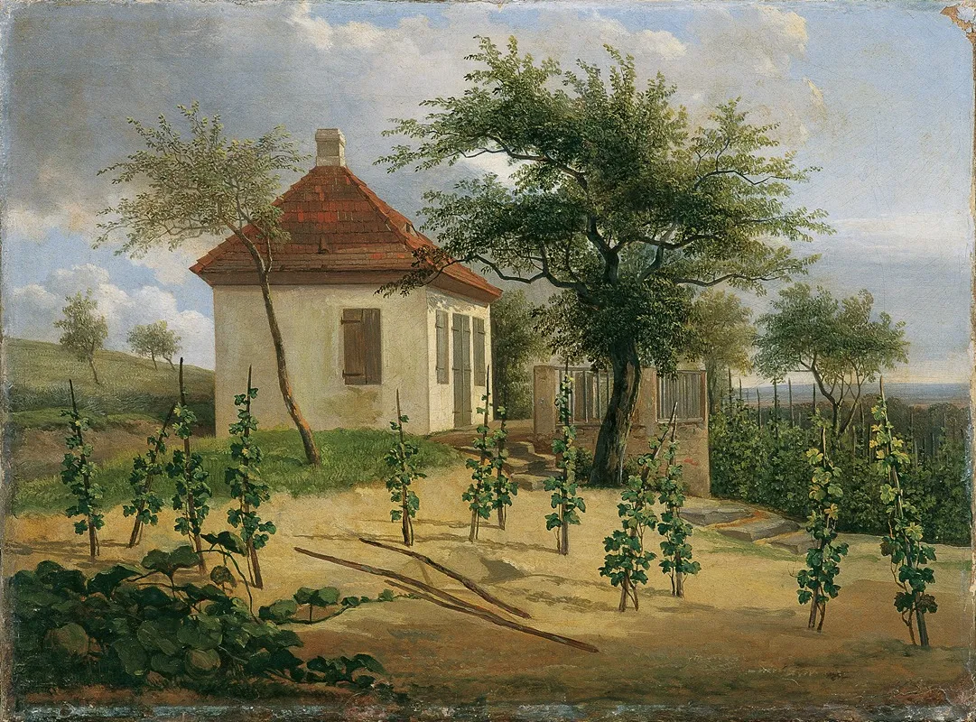 Pavillon Auf Dr Korners Weinberg Bei Loschwitz by Karl Gottfried Traugott Faber - Canvas Print