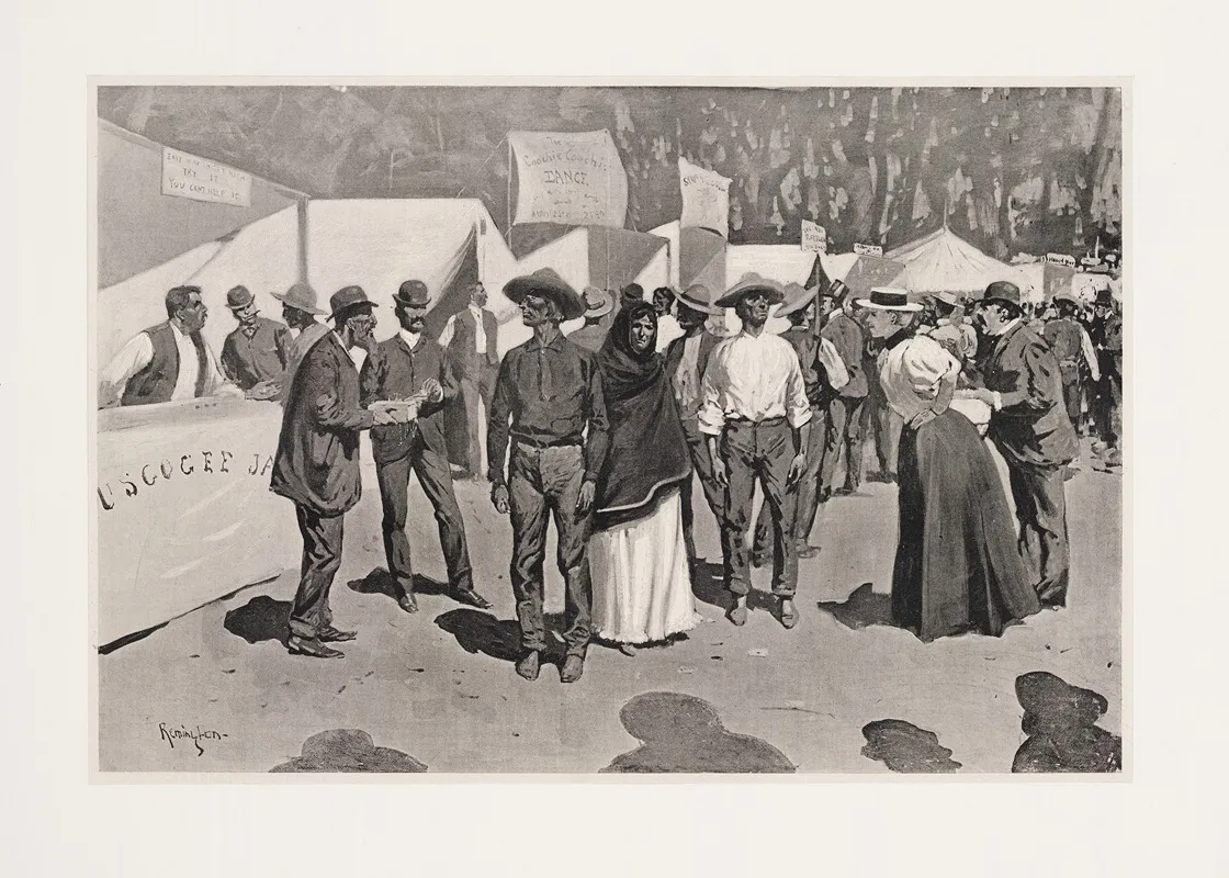Paying The Indians For The Cherokee Strip Scenes Around The Government Paymasters Quarters