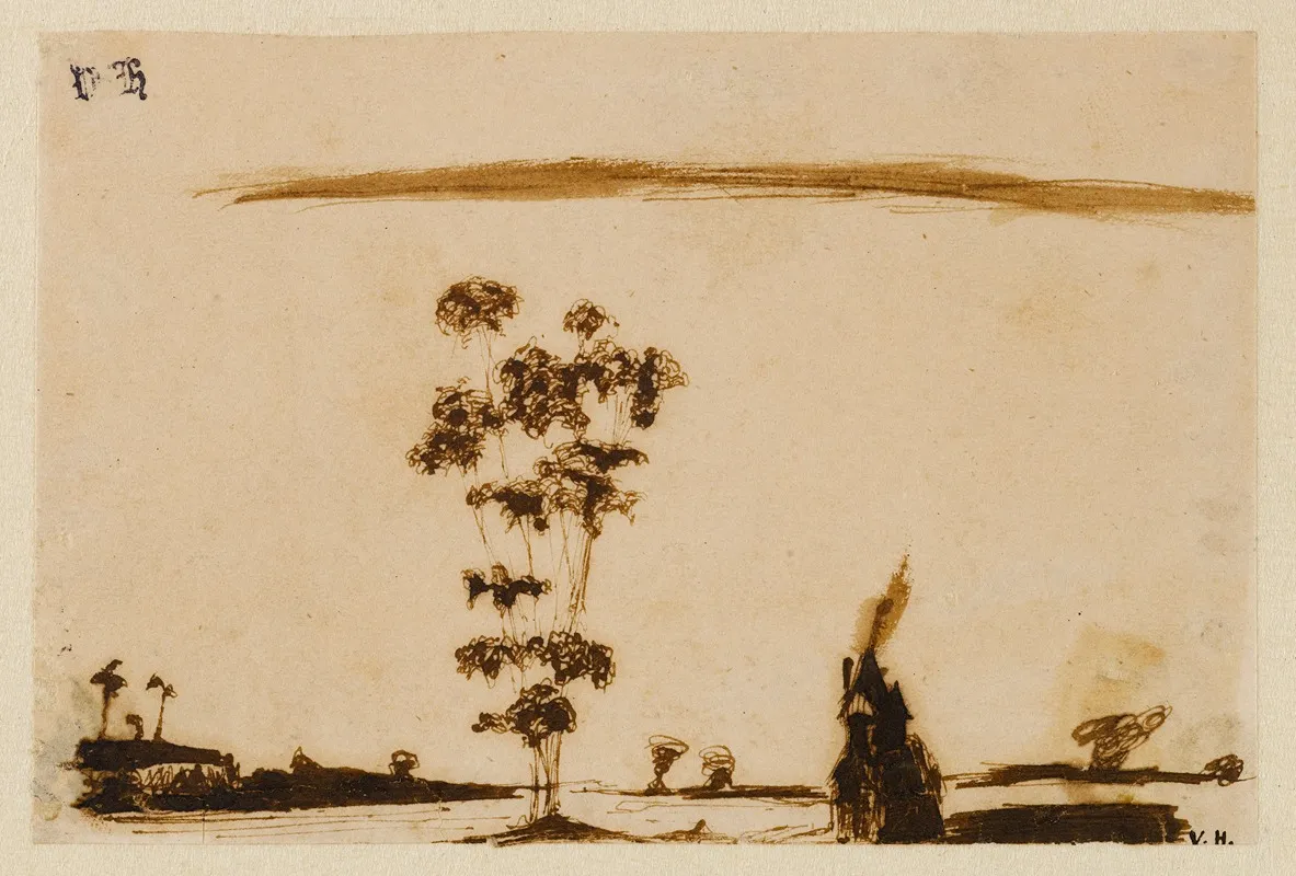 Paysage A Larbre 2 by Victor Hugo - Canvas Print