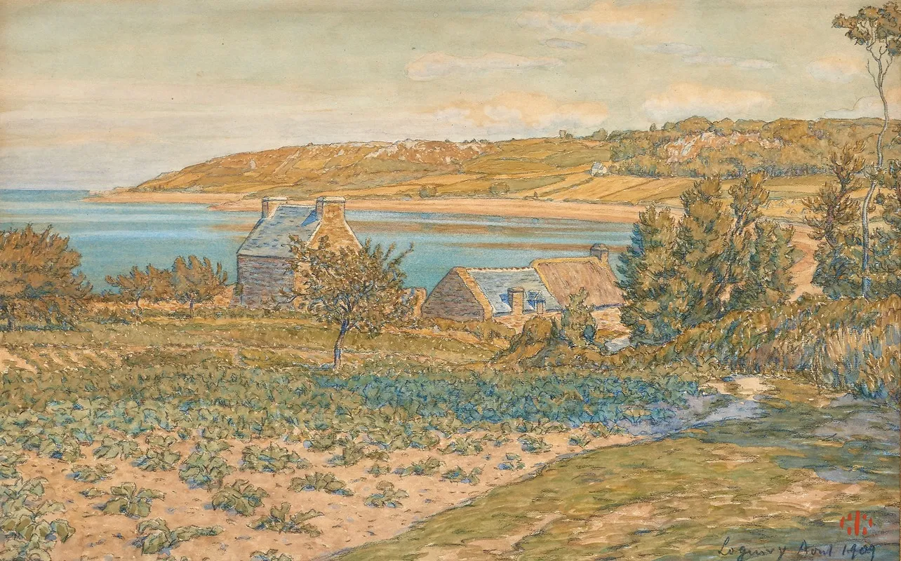 Paysage A Loguivy by Henri Rivière - Canvas Print