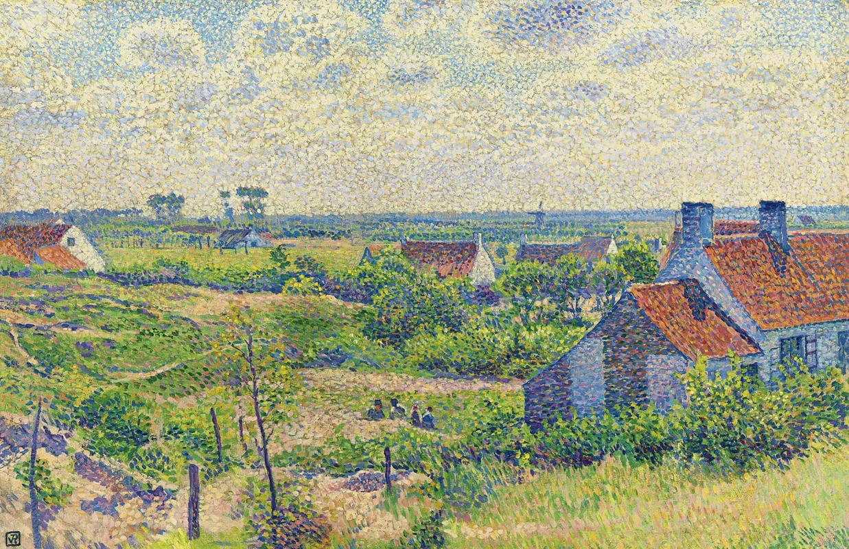 Paysage Avec Maisons 2 by Theo van Rysselberghe - Canvas Print