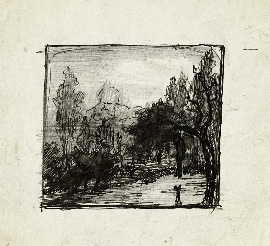 Paysage Avec Une Grande Figure Humaine