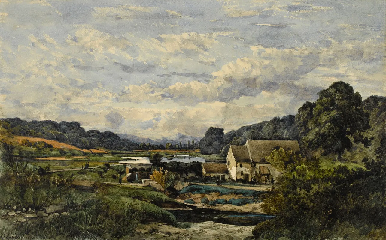 Paysage Avec Une Mare Et Quelques Vallons