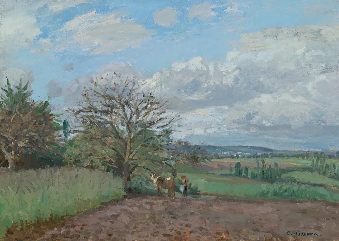 Paysage Avec Une Vachere