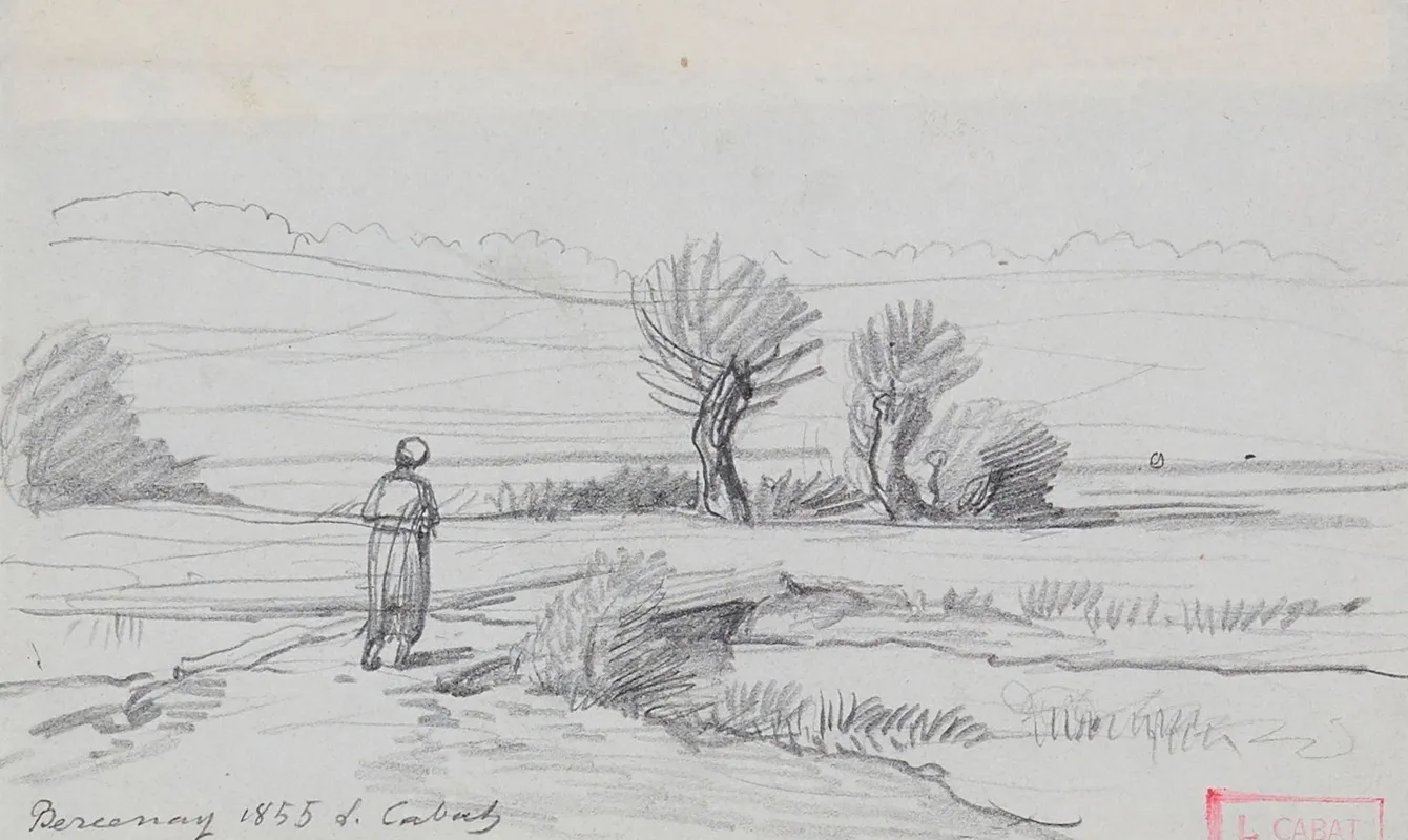 Paysage De Bercenay by Nicolas Louis Cabat - Canvas Print