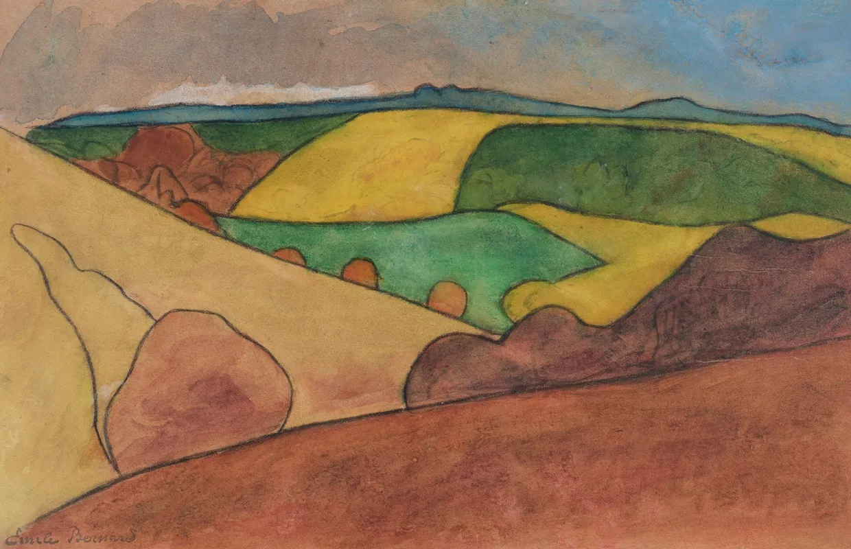 Paysage De Bretagne 5 by Emile Bernard - Canvas Print