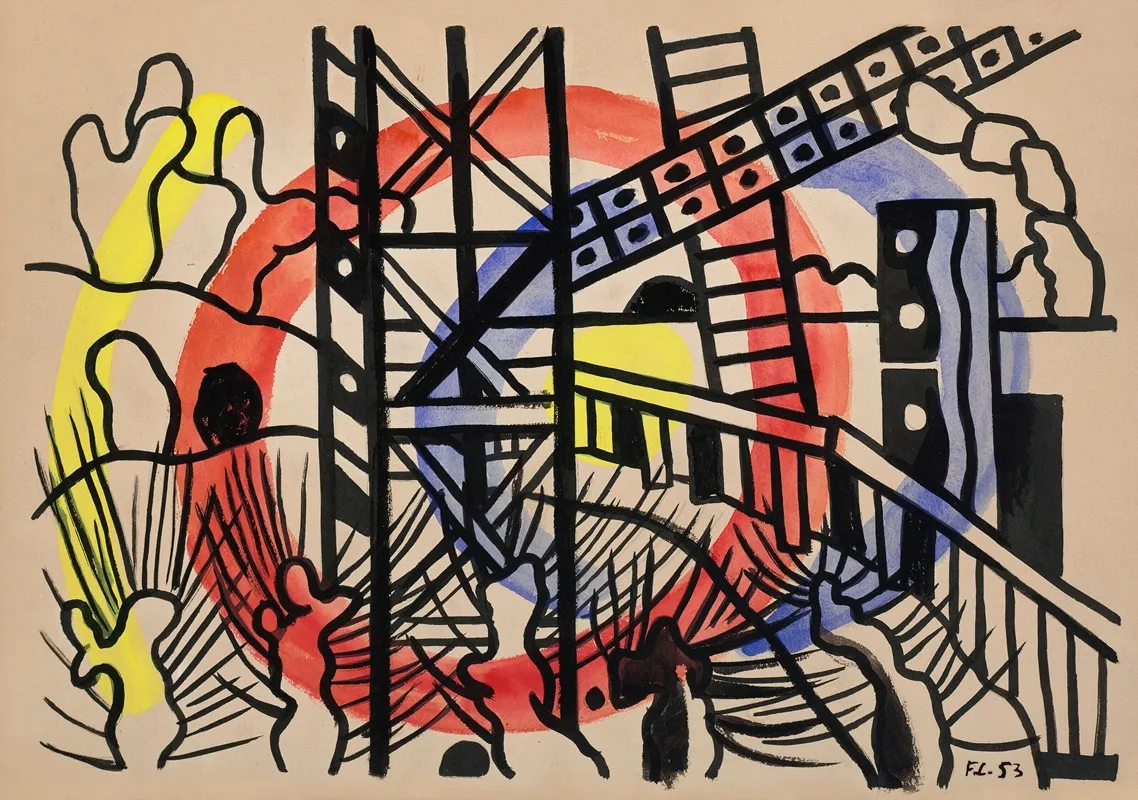 Paysage De Seine Et Oise by Fernand Léger - Canvas Print